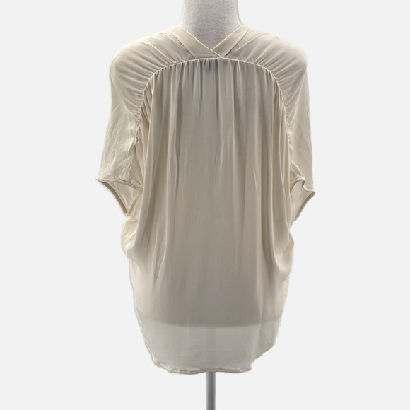 Vince 100% Silk Dolman Short Sleeve Blouse in Ivory - Size Small - Picture 3 of 6